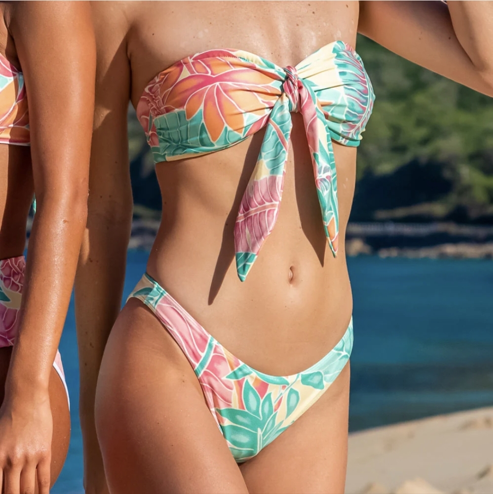 Kenny Flowers Tortola Front Tie Bandeau Top